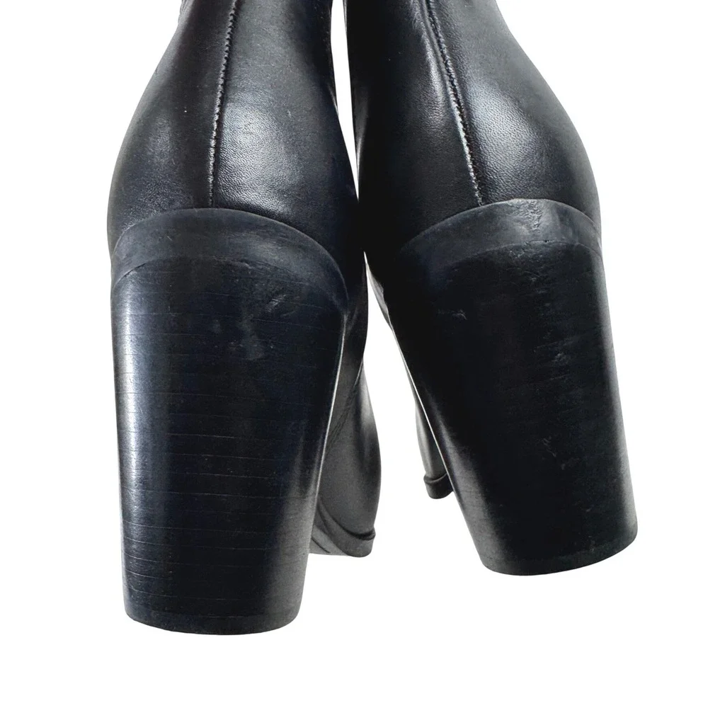 Marc Fisher LTD Gadri Ankle Boot Women 12 Black Leather Pointed Toe Block Heel - Picture 15 of 16